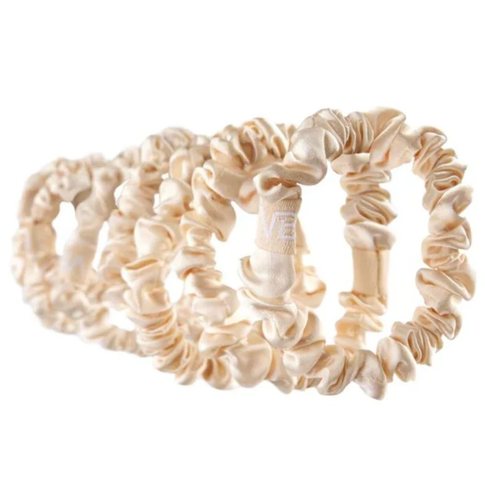 Satin Scrunchies Nude Small - 8pcs - Image 3