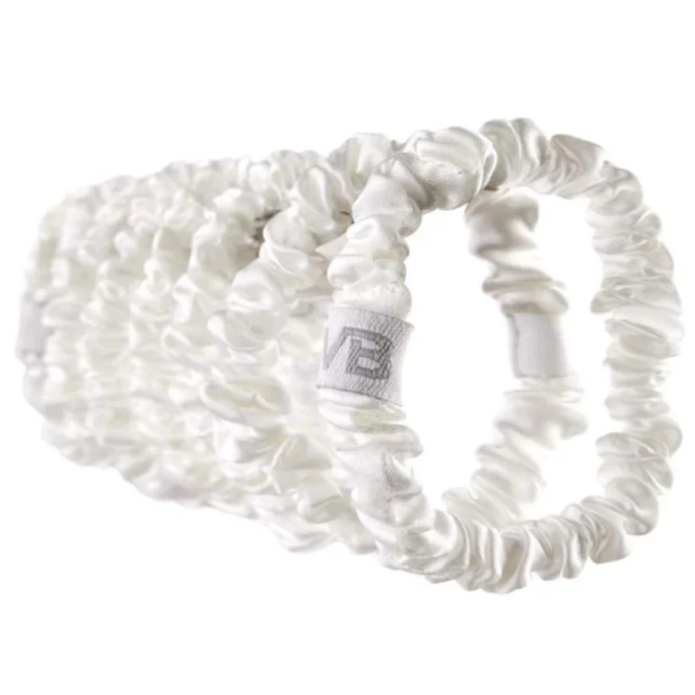 Satin Scrunchies White Small  - 8pcs - Image 3