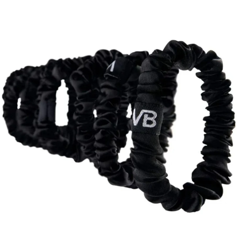 Satin Scrunchies Black Small - 8pcs - Image 3